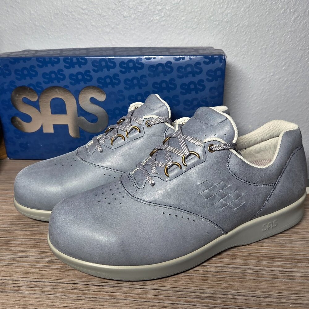 NEW!!! SAS Free Time Denim/Gray Orthopedic Walking Shoes, Nursing – Size: 9WW